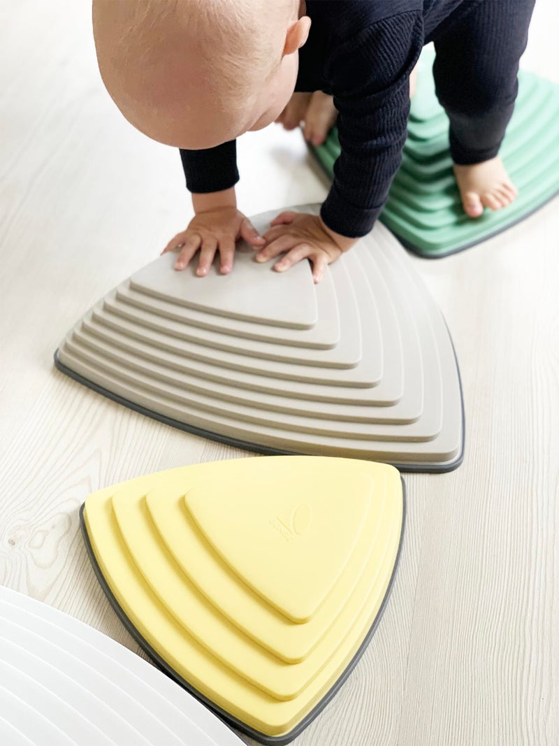 GONGE River Stones - The Original Kids Play Stepping Stones for Balance and Coordination, Non-Slip Bottom, Stackable, for Indoor and Outdoor, Set of 6 - Nordic - Image 4